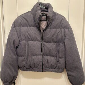 Cider, S, Gray, Cropped Puffy Jacket